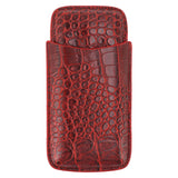 Travel Cigar Case Leather Soft Touch Fashion Appearance Portable Cigar Pouch for 3 Cigars 74 - Front View