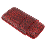 Travel Cigar Case Leather Soft Touch Fashion Appearance Portable Cigar Pouch for 3 Cigars 74 - Top-Down View