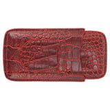 Travel Cigar Case Leather Soft Touch Fashion Appearance Portable Cigar Pouch for 3 Cigars 74 - Close-Up Angle