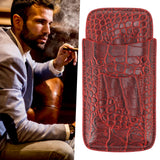 Travel Cigar Case Leather Soft Touch Fashion Appearance Portable Cigar Pouch for 3 Cigars 74