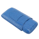 3 Finger Cigar Holder Frosted Finish Portable 3 Finger Leather Cigar Case for Travelling Hiking Dark Blue