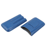 3 Finger Cigar Holder Frosted Finish Portable 3 Finger Leather Cigar Case for Travelling Hiking Dark Blue - Rear View