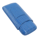 3 Finger Cigar Holder Frosted Finish Portable 3 Finger Leather Cigar Case for Travelling Hiking Dark Blue
