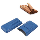 3 Finger Cigar Holder Frosted Finish Portable 3 Finger Leather Cigar Case for Travelling Hiking Dark Blue - Extra Image