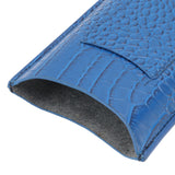 3 Finger Cigar Holder Frosted Finish Portable 3 Finger Leather Cigar Case for Travelling Hiking Dark Blue - Extra Image