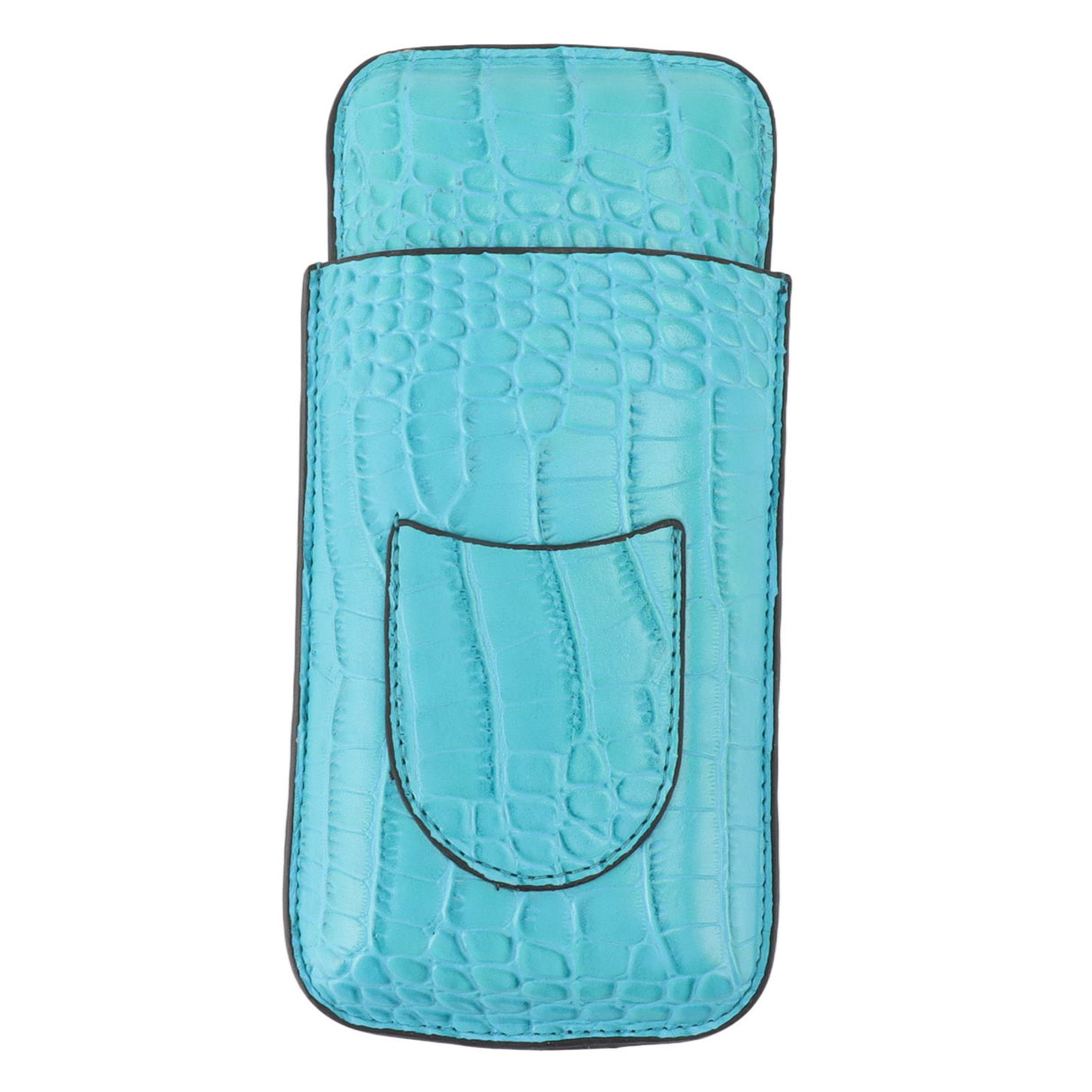 3 Finger Cigar Holder Frosted Finish Portable 3 Finger Leather Cigar Case for Travelling Hiking Light Blue