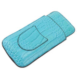 3 Finger Cigar Holder Frosted Finish Portable 3 Finger Leather Cigar Case for Travelling Hiking Light Blue