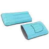3 Finger Cigar Holder Frosted Finish Portable 3 Finger Leather Cigar Case for Travelling Hiking Light Blue