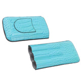 3 Finger Cigar Holder Frosted Finish Portable 3 Finger Leather Cigar Case for Travelling Hiking Light Blue - Low Angle