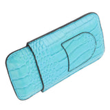 3 Finger Cigar Holder Frosted Finish Portable 3 Finger Leather Cigar Case for Travelling Hiking Light Blue