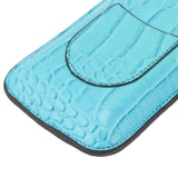 3 Finger Cigar Holder Frosted Finish Portable 3 Finger Leather Cigar Case for Travelling Hiking Light Blue