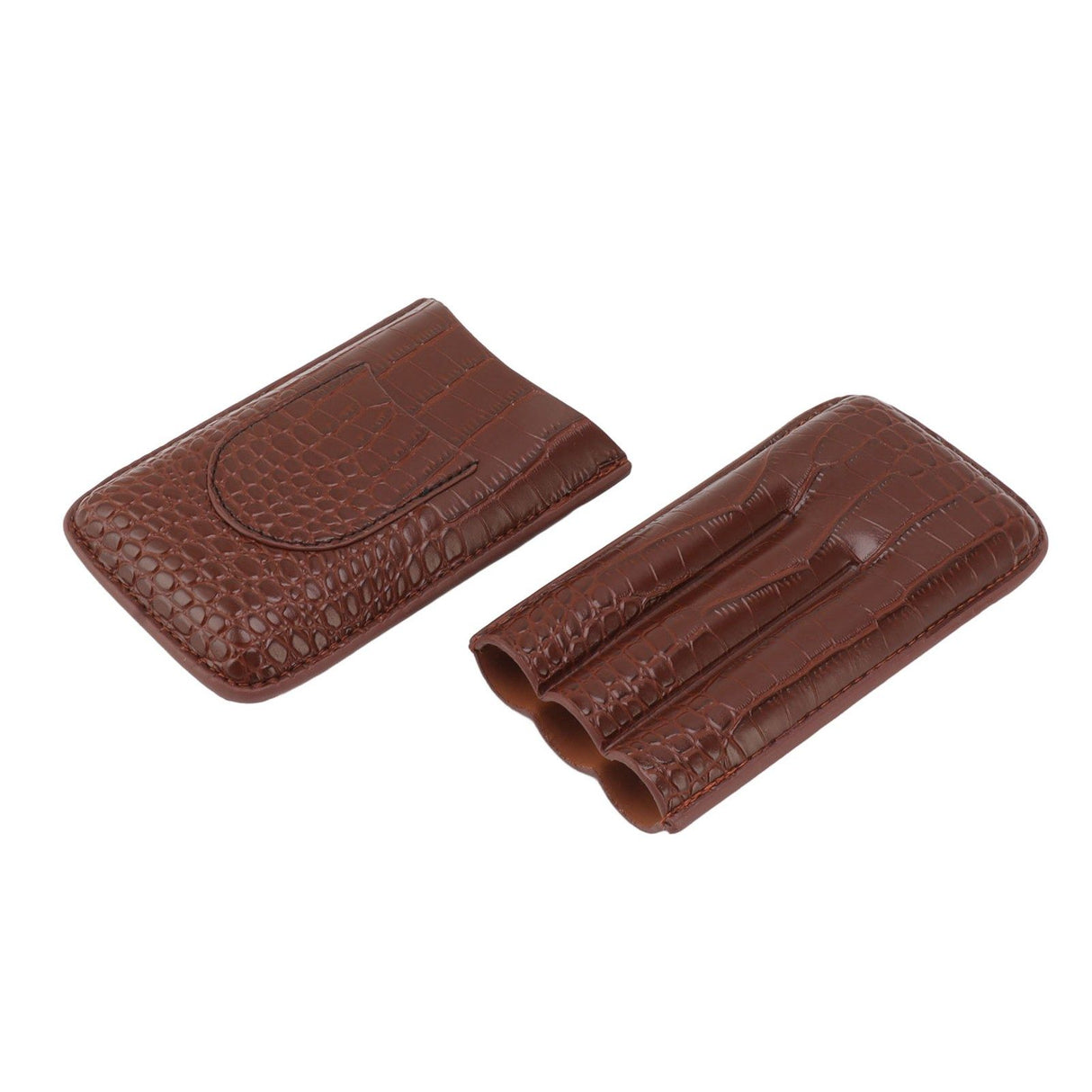 Cigar Holder Case Artificial Leather Portable Durable Elegant 3 Finger Cigar Box for Travel Outdoor Business 78