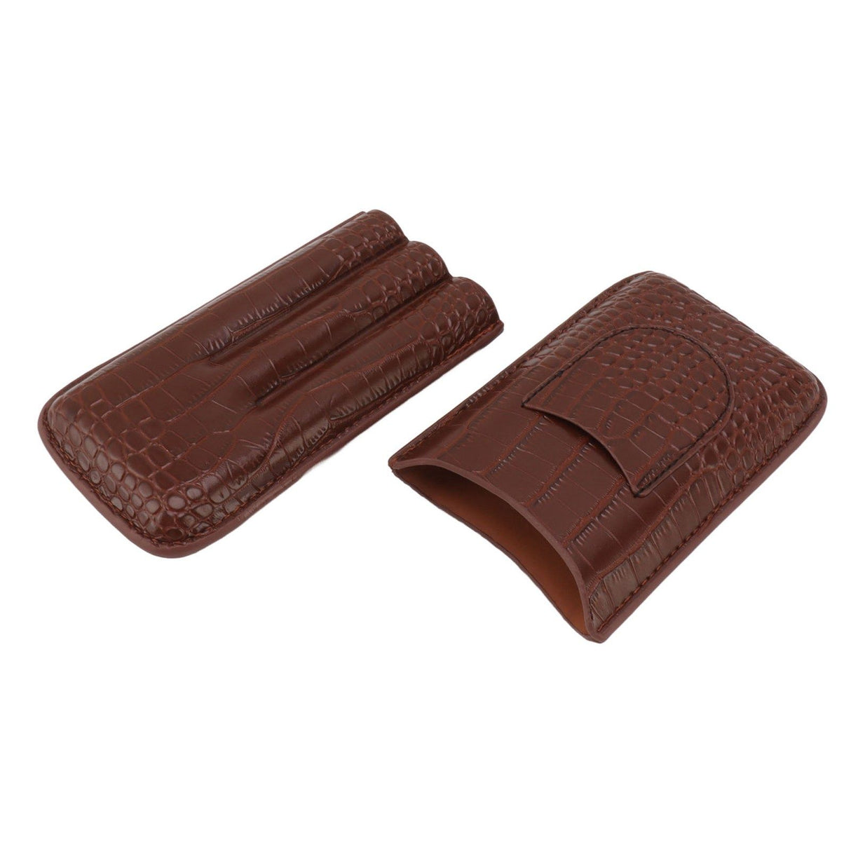 Cigar Holder Case Artificial Leather Portable Durable Elegant 3 Finger Cigar Box for Travel Outdoor Business 78