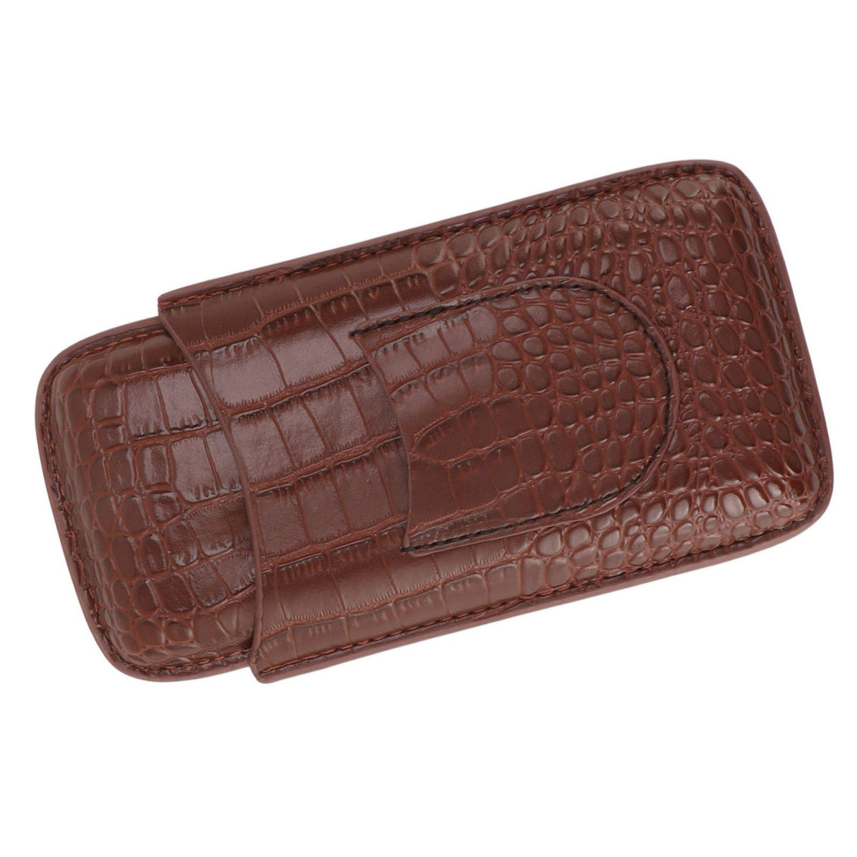 Cigar Holder Case Artificial Leather Portable Durable Elegant 3 Finger Cigar Box for Travel Outdoor Business 78