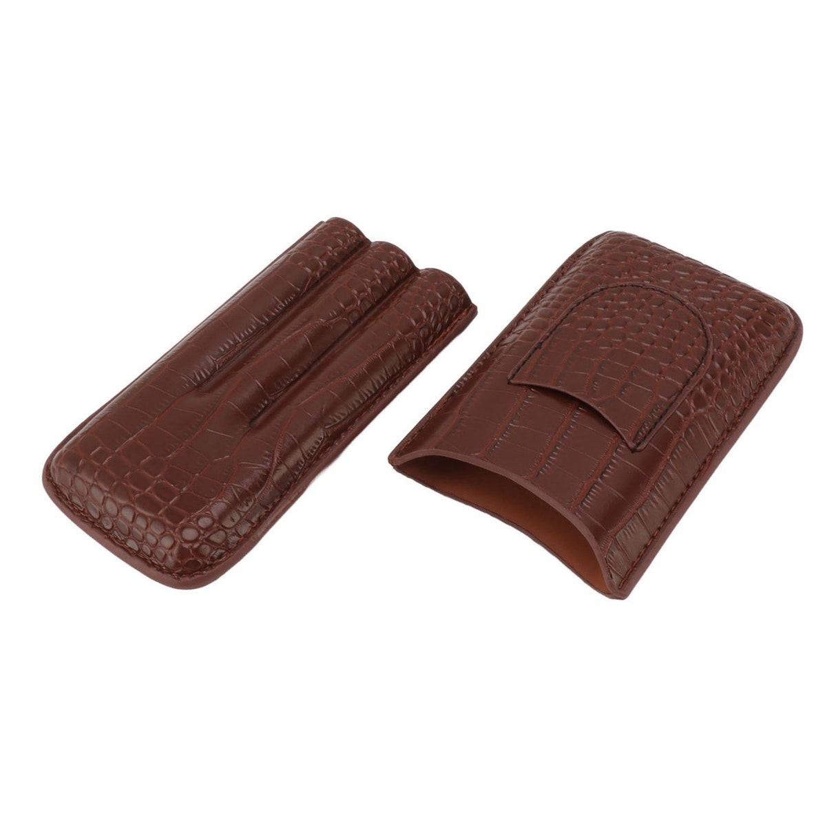Cigar Holder Case Artificial Leather Portable Durable Elegant 3 Finger Cigar Box for Travel Outdoor Business 78