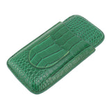 Cigar Holder Case Artificial Leather Portable Durable Elegant 3 Finger Cigar Box for Travel Outdoor Business 81 - Front View