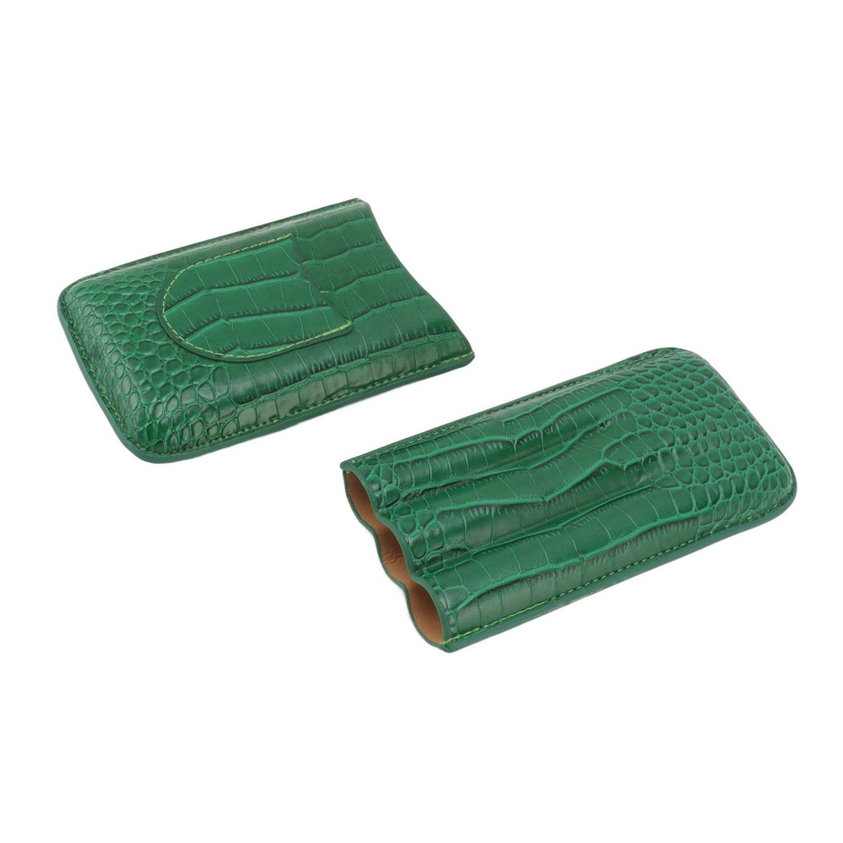 Cigar Holder Case Artificial Leather Portable Durable Elegant 3 Finger Cigar Box for Travel Outdoor Business 81