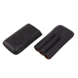 Portable Cigar Case 3 Holder Leather Humidor Box Cigar Moisturizing Protection Storage Bag - Side View