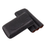 Portable Cigar Case 3 Holder Leather Humidor Box Cigar Moisturizing Protection Storage Bag - Rear View