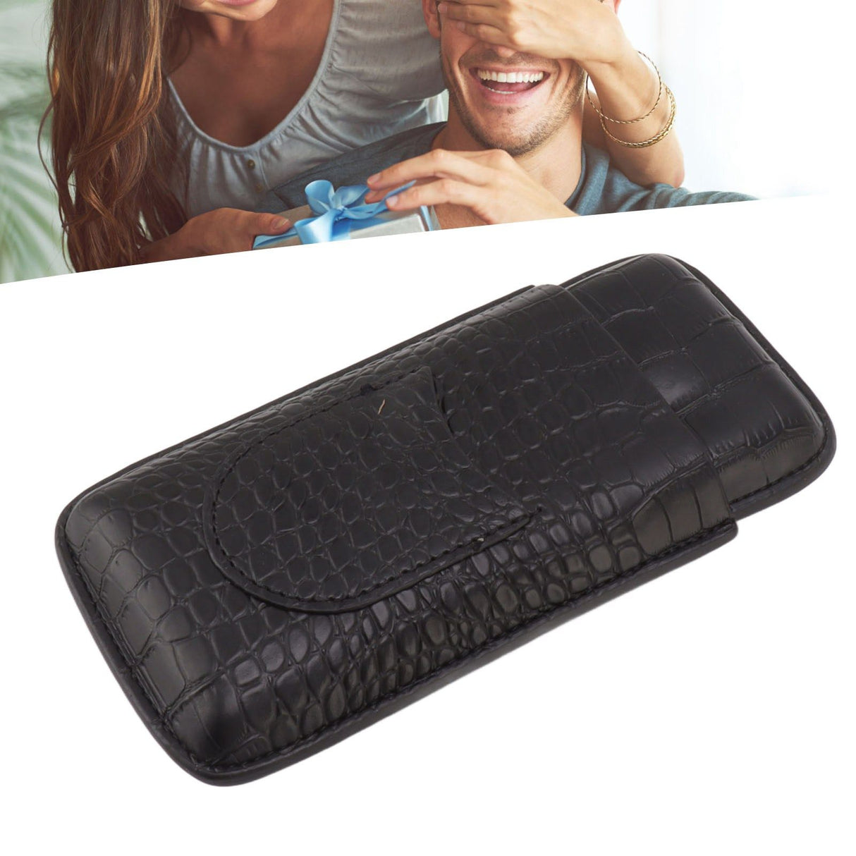 Portable Cigar Case 3 Holder Leather Humidor Box Cigar Moisturizing Protection Storage Bag