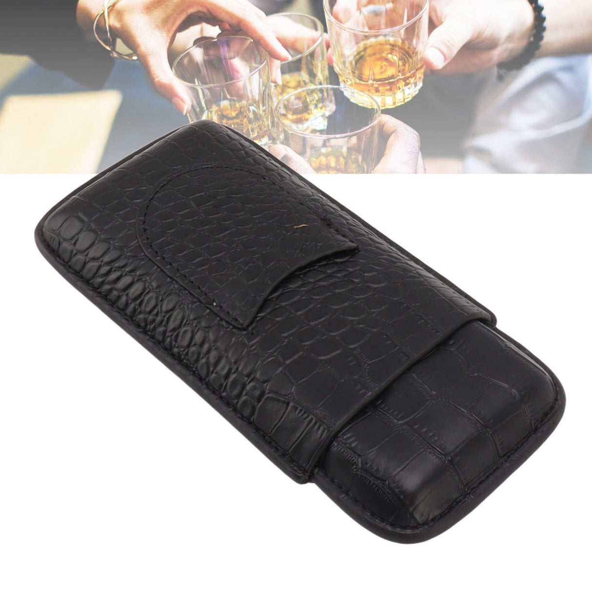 Portable Cigar Case 3 Holder Leather Humidor Box Cigar Moisturizing Protection Storage Bag