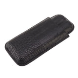 Portable Cigar Bag 2 Holder Leather Humidor Box Storage Case for Protection and Moisturizing - Front View