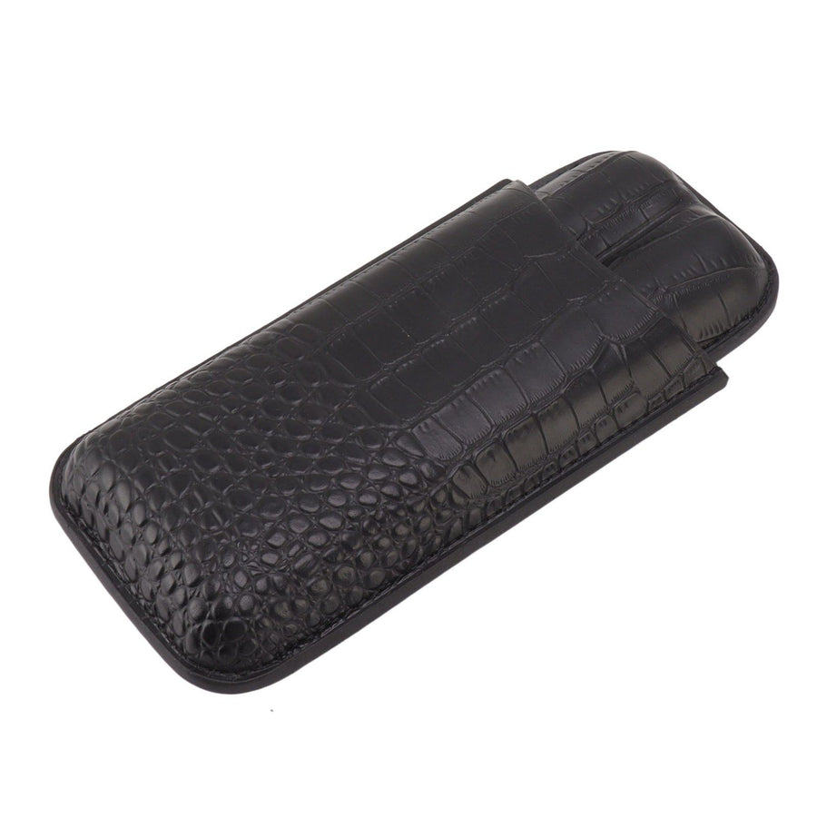 Portable Cigar Bag 2 Holder Leather Humidor Box Storage Case for Protection and Moisturizing