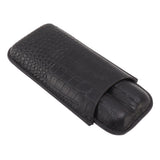 Portable Cigar Bag 2 Holder Leather Humidor Box Storage Case for Protection and Moisturizing - Side View