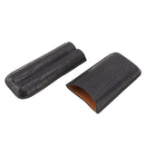 Portable Cigar Bag 2 Holder Leather Humidor Box Storage Case for Protection and Moisturizing - 45-Degree Angle