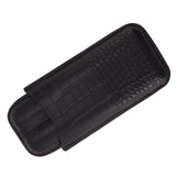 Portable Cigar Bag 2 Holder Leather Humidor Box Storage Case for Protection and Moisturizing - Close-Up Angle