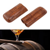 Cigar Case Holder Brown Crocodile Skin Pattern PU Leather 2 Finger Portable Carrying Holder for Travel Anniversary Gifts