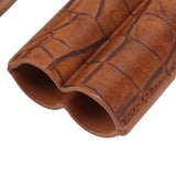 Cigar Case Holder Brown Crocodile Skin Pattern PU Leather 2 Finger Portable Carrying Holder for Travel Anniversary Gifts - Extra Image
