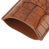 Cigar Case Holder Brown Crocodile Skin Pattern PU Leather 2 Finger Portable Carrying Holder for Travel Anniversary Gifts - Extra Image
