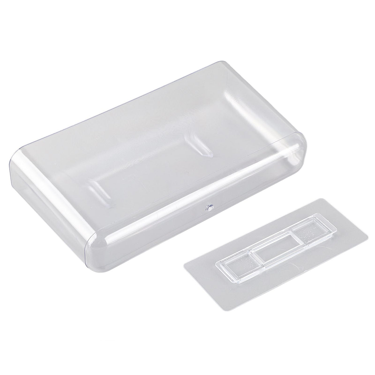Adhesive Storage Bin Transparent Plastic Wall Mounted Floating Storage Holder Desk Organizer for Bedroom Bathroom L