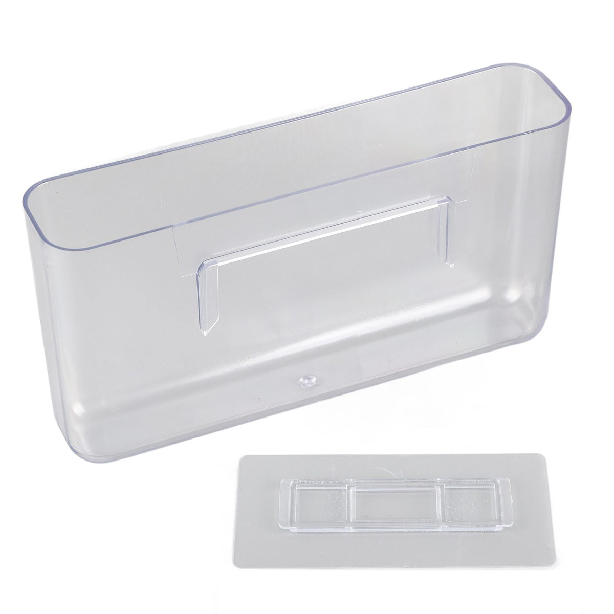 Adhesive Storage Bin Transparent Plastic Wall Mounted Floating Storage Holder Desk Organizer for Bedroom Bathroom L