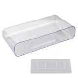 Adhesive Storage Bin Transparent Plastic Wall Mounted Floating Storage Holder Desk Organizer for Bedroom Bathroom L
