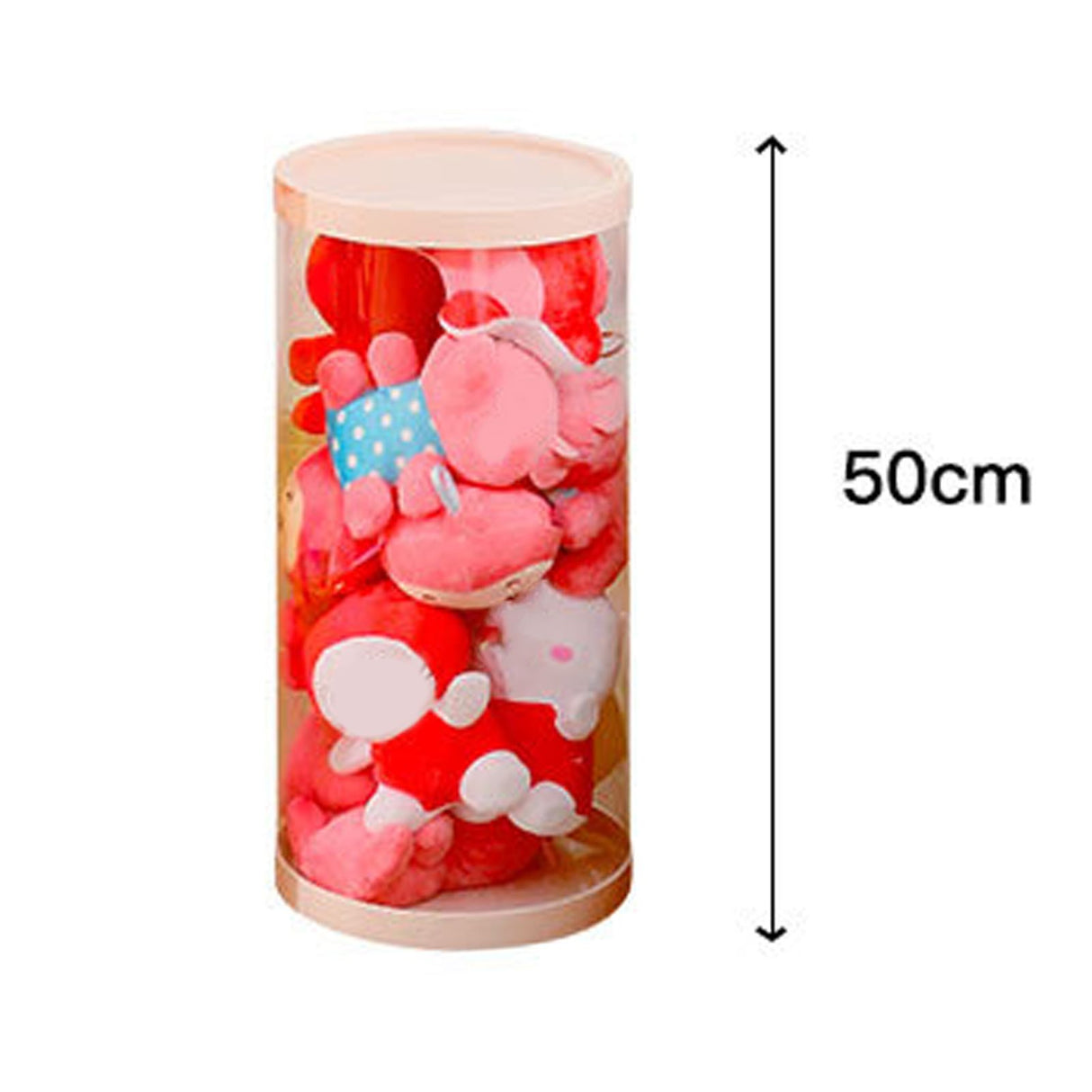 Doll Storage Bucket Transparent Rotatable PVC 26cm Stuffed Animal Storage Bucket for Home 50cm / 19.7in
