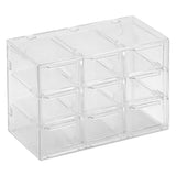 Grid Storage Box Dustproof Transparent Plastic Container Organizer for Jewelry Necklace DIY Art Craft 9 Compartments - Front View