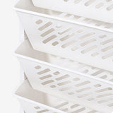 Movable Bookshelf Large Capacity Rotatable Removable Plastic Practical Rolling Organization Shelf 5 Layer - Low Angle