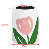 Floral Trash Can Large Mouth Cute Appearance Modern Style Garbage Waste Basket for Kitchen Bathroom Bedroom Round Large Size - 45-Degree Angle