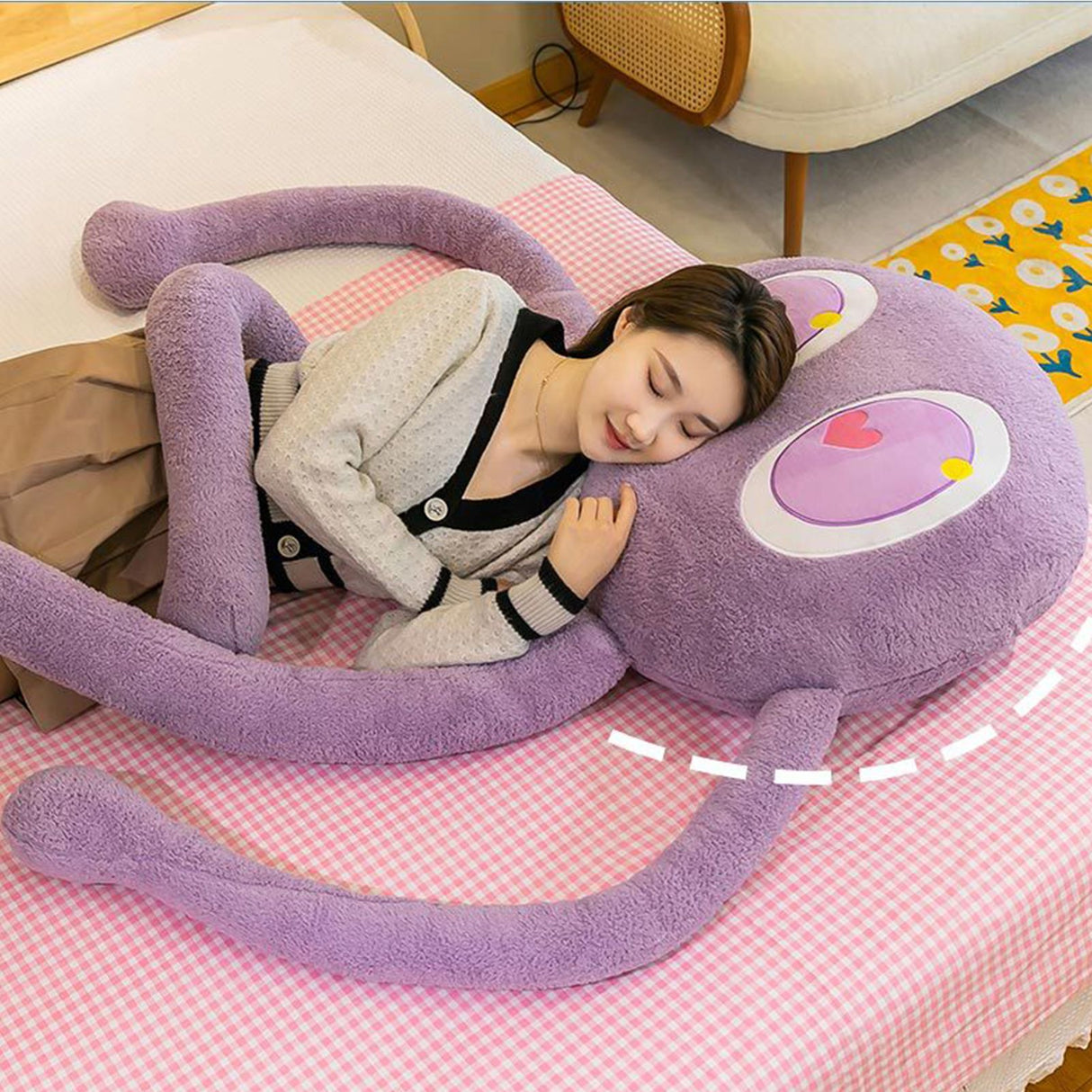 Plush Octopus Pillow Cute Shape Soft Comfortable Stuffed Octopus Doll Toy with 4 Legs for Home Bedroom Office Purple 90cm/35.4in, 480g/16.7oz