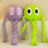 Plush Octopus Pillow Cute Shape Soft Comfortable Stuffed Octopus Doll Toy with 4 Legs for Home Bedroom Office Purple 90cm/35.4in, 480g/16.7oz - Low Angle