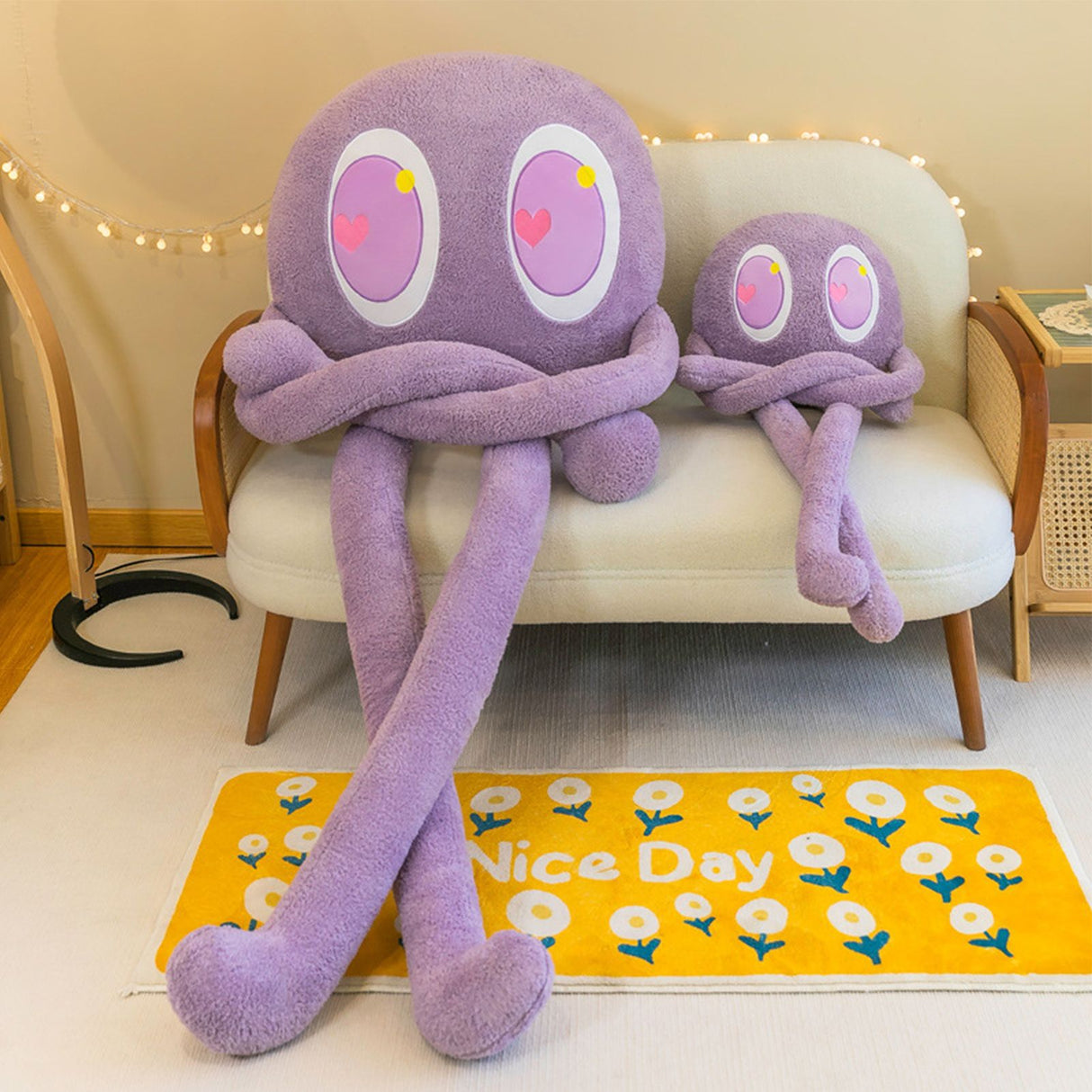 Plush Octopus Pillow Cute Shape Soft Comfortable Stuffed Octopus Doll Toy with 4 Legs for Home Bedroom Office Purple 90cm/35.4in, 480g/16.7oz
