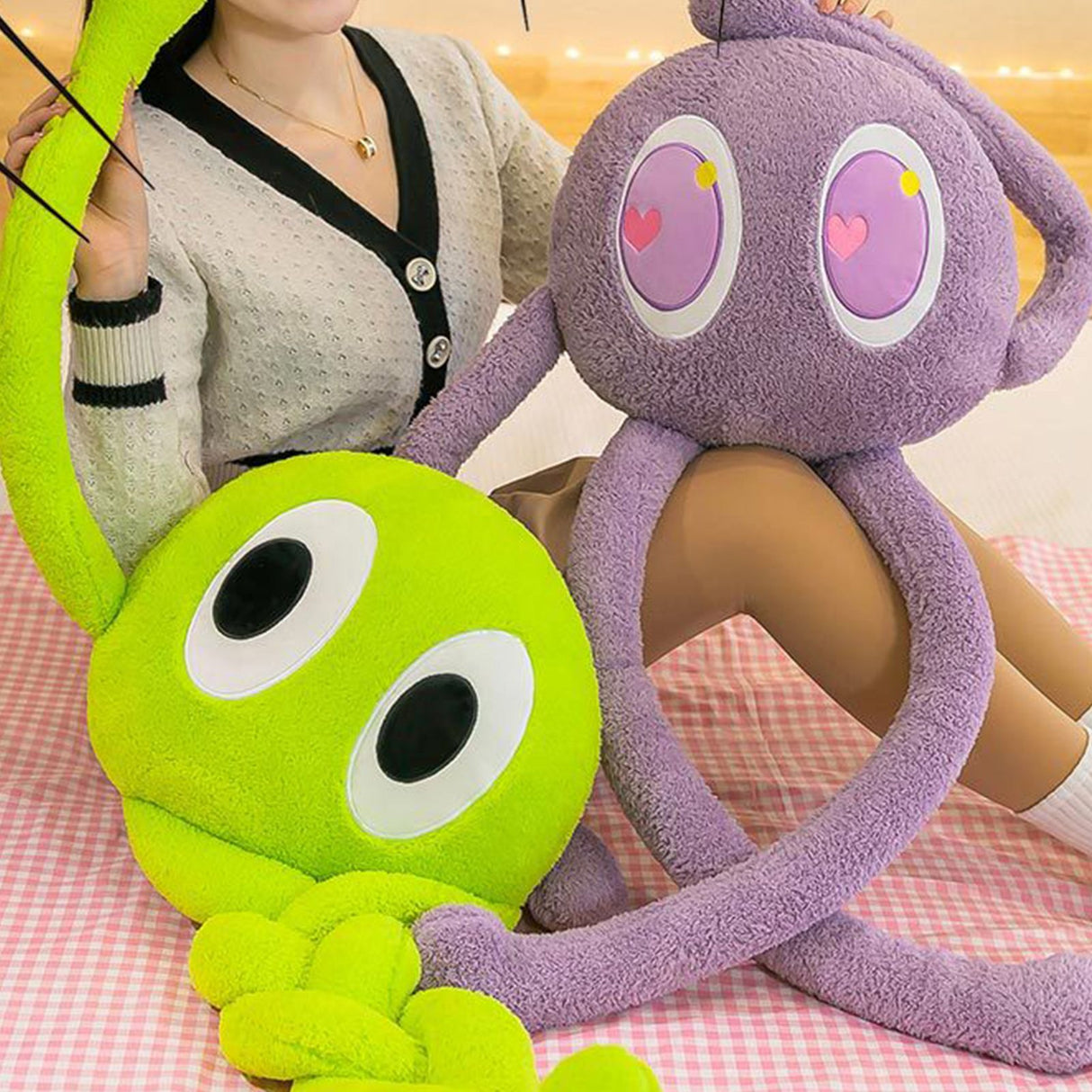 Plush Octopus Pillow Cute Shape Soft Comfortable Stuffed Octopus Doll Toy with 4 Legs for Home Bedroom Office Purple 90cm/35.4in, 480g/16.7oz
