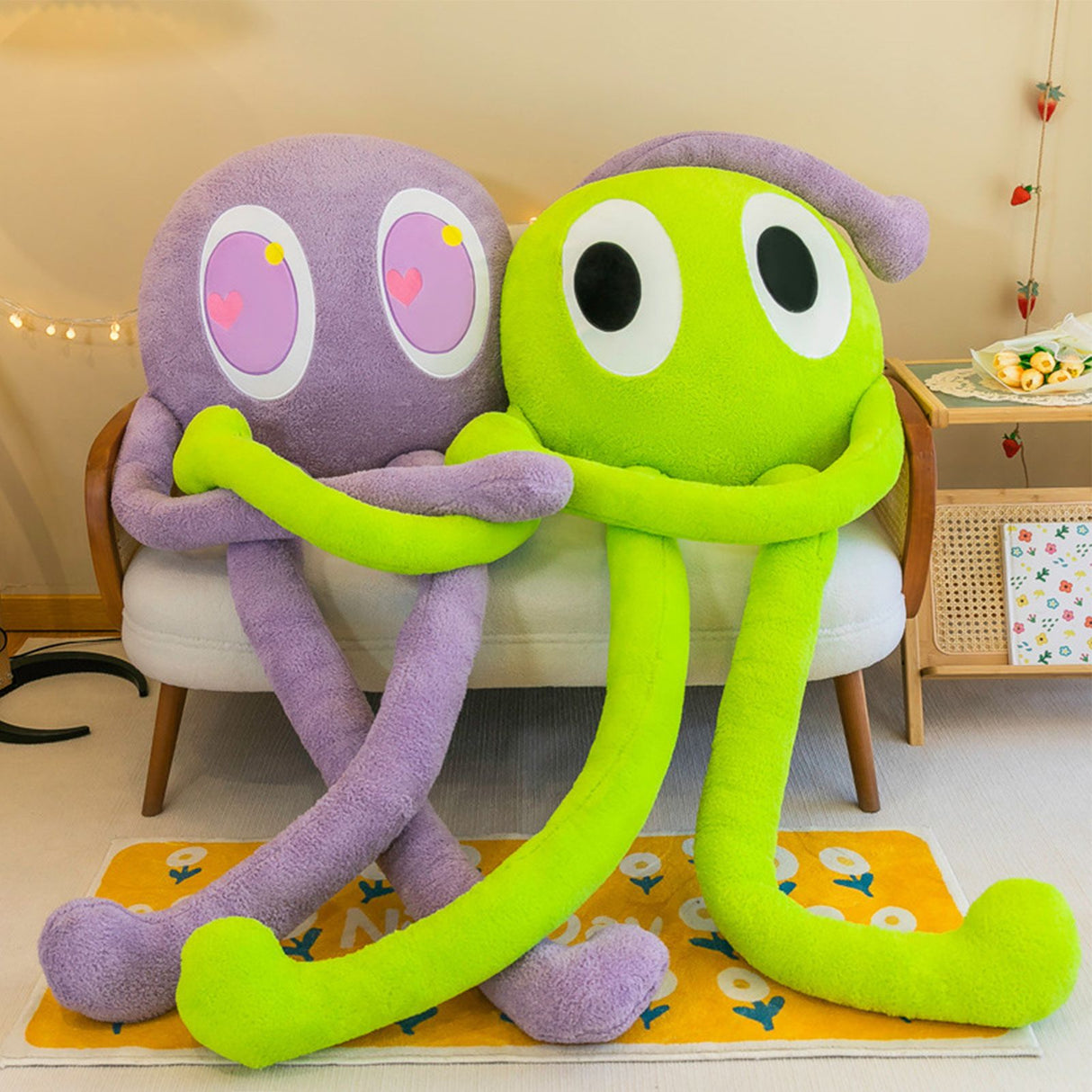Plush Octopus Pillow Cute Shape Soft Comfortable Stuffed Octopus Doll Toy with 4 Legs for Home Bedroom Office Purple 90cm/35.4in, 480g/16.7oz