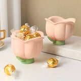 Flower Shape Storage Box Innovative Cute Resin Storage Decorative Ornament for Entryway Desk Dressing Table Tulip - Close-Up Angle