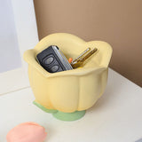 Flower Shape Storage Box Innovative Cute Resin Storage Decorative Ornament for Entryway Desk Dressing Table Convallaria Majalis - 45-Degree Angle