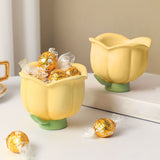 Flower Shape Storage Box Innovative Cute Resin Storage Decorative Ornament for Entryway Desk Dressing Table Convallaria Majalis - Close-Up Angle