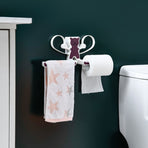 Storage Hook Rack Multipurpose Strong Bearing Capacity Waterproof Punch Free Towel Rack Holder for Home Purple