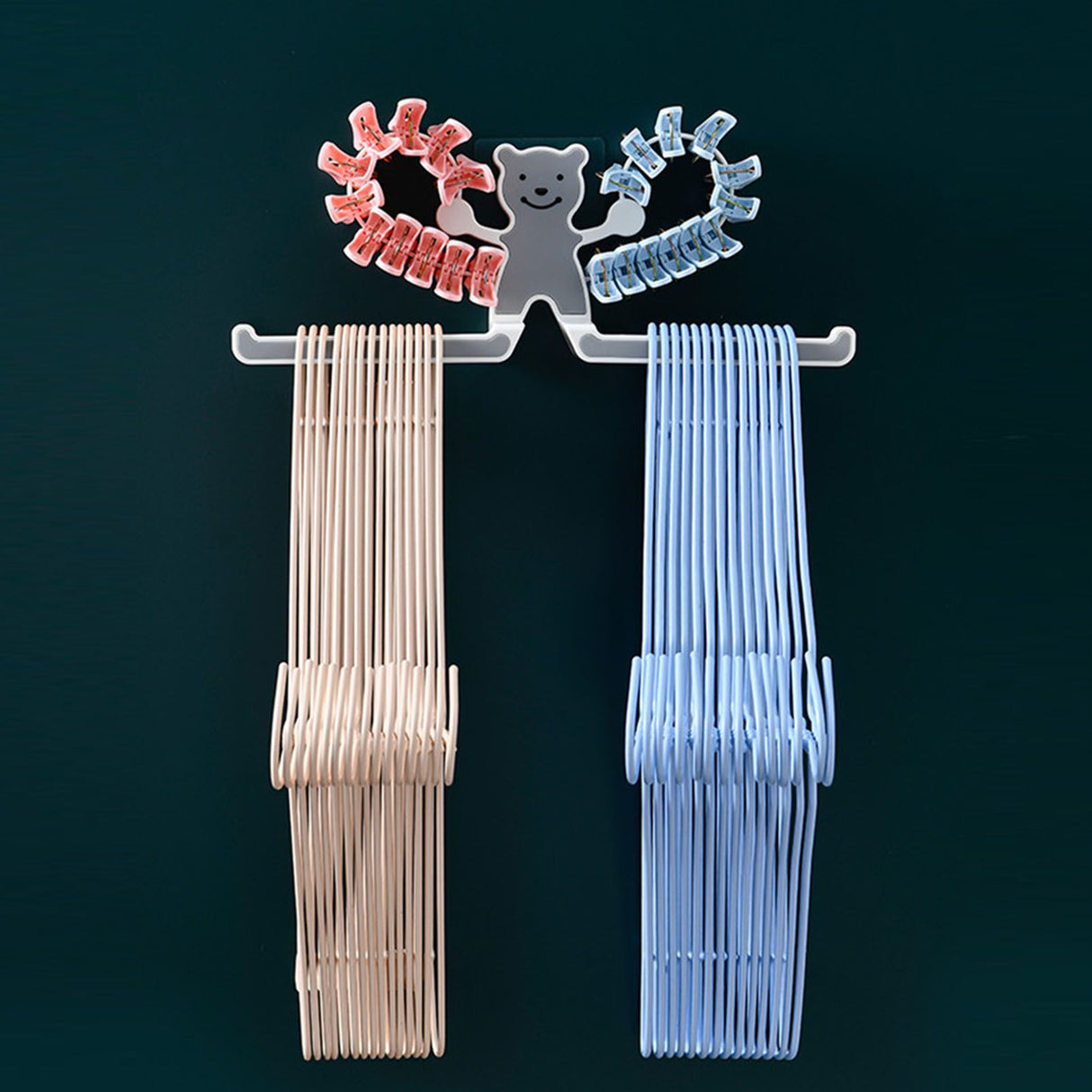 Storage Hook Rack Multipurpose Strong Bearing Capacity Waterproof Punch Free Towel Rack Holder for Home Grey